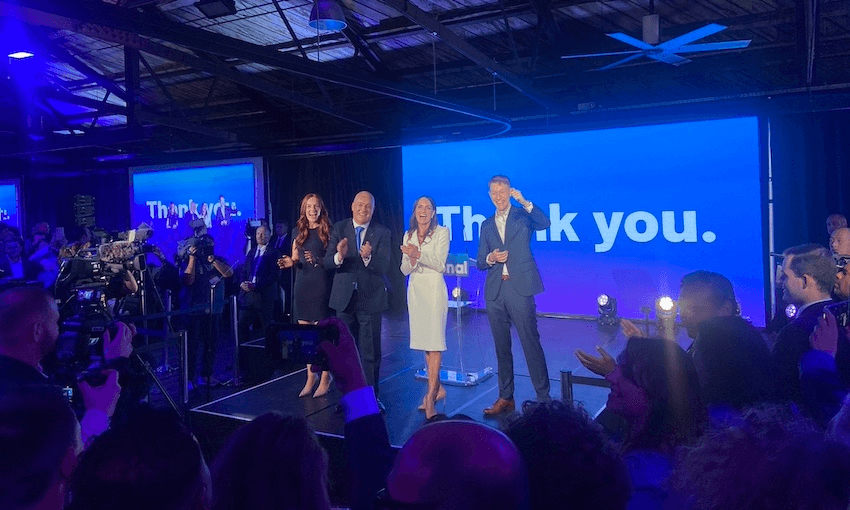 National's Christopher Luxon and his family on election night