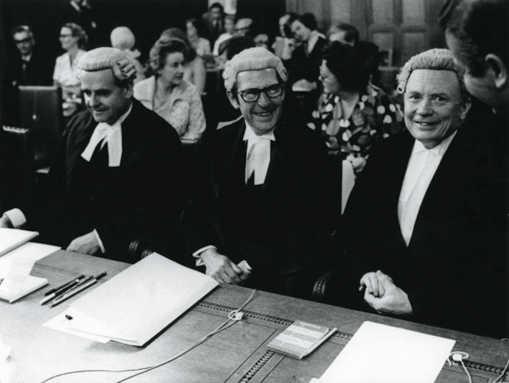The NZ legal team for the 1973 ICJ case against France.