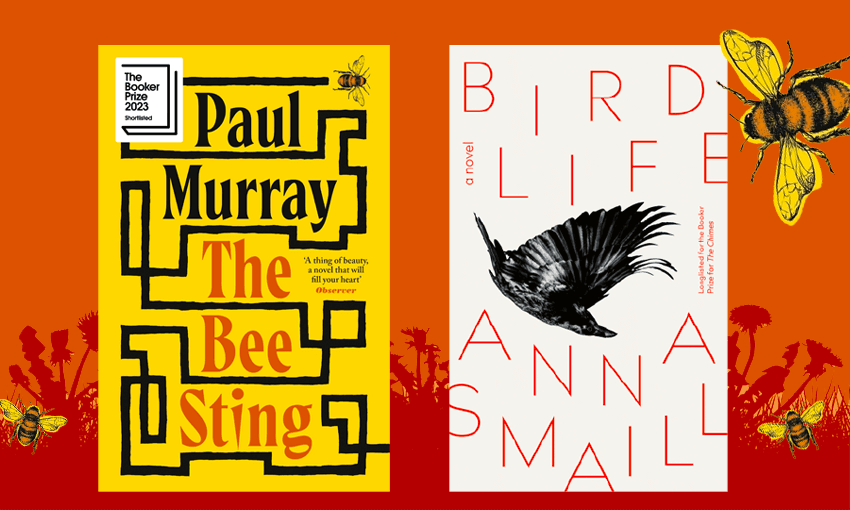 This week’s chart-topping novels. (Image: Tina Tiller) 
