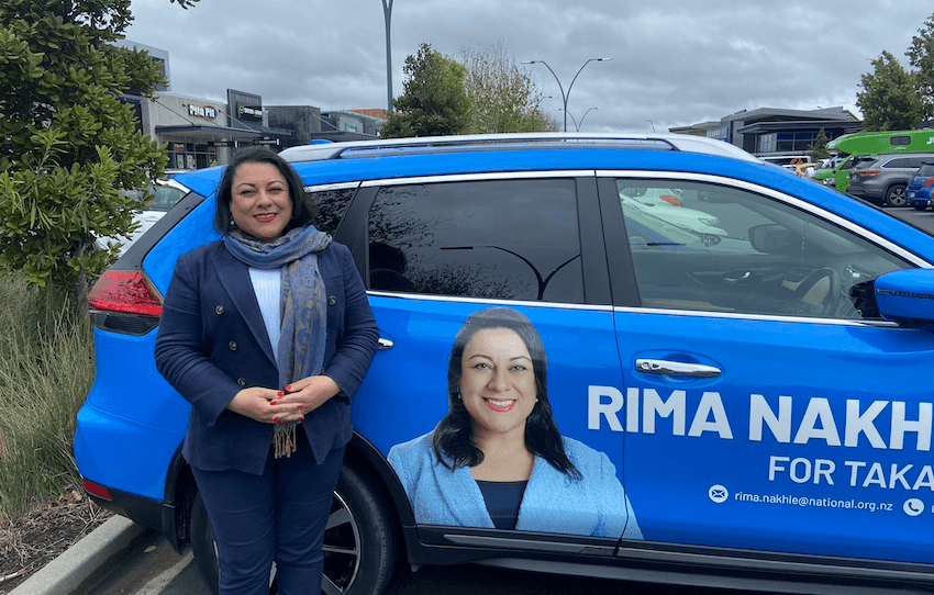 Rima Nakhle and her campaign car