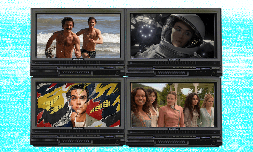 Clockwise: Fellow Travellers, For All Mankind, The Buccaneers, Robbie Williams. 
