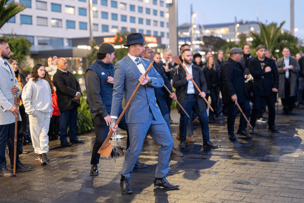 Ngāti Whātua Ōrākei perform haka at the opening of Te Wharekura. (Photo: Auckland Council)