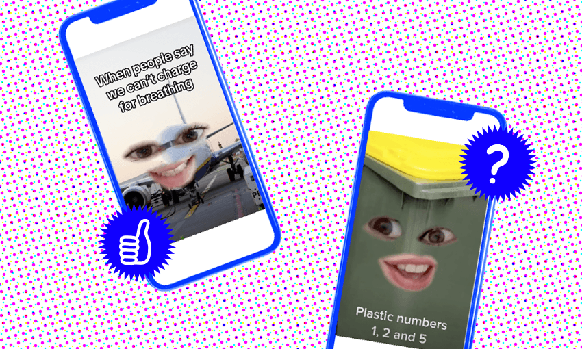 Ryanair’s hugely successful ‘plane face’ character, and Wellington City Council’s somewhat less successful ‘bin face’ (Image: Archi Banal)  
