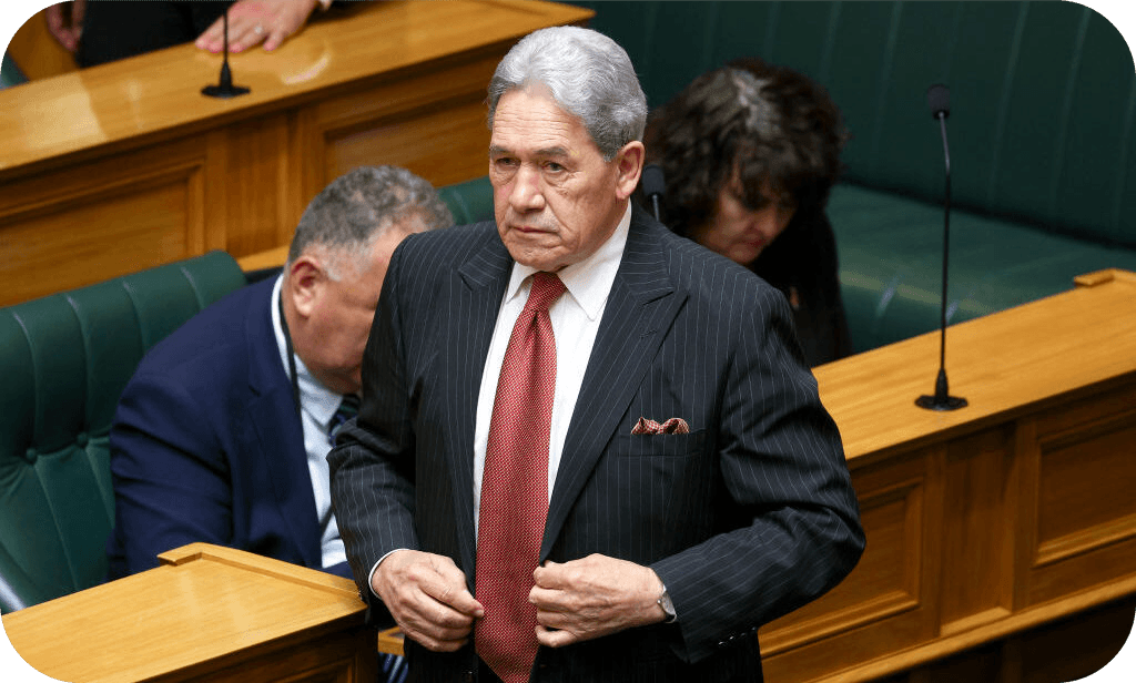 Winston Peters at the state opening of parliament. Photo by Hagen Hopkins/Getty Images 
