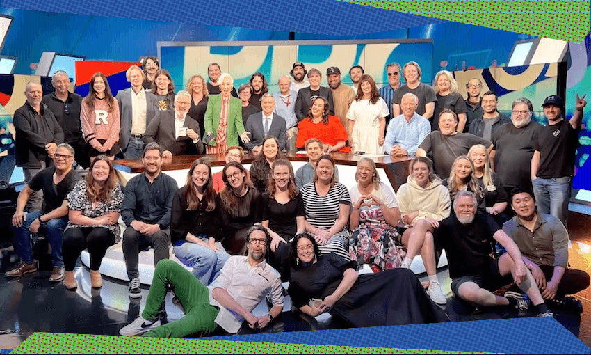 The cast and crew of The Project NZ’s final episode (Photo: YouTube / The Project NZ) 
