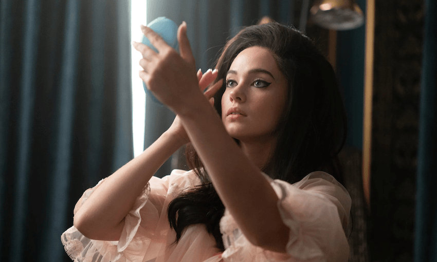 Cailee Spaeney as Priscilla Presley in Sofia Coppola’s new film, Priscilla. 
