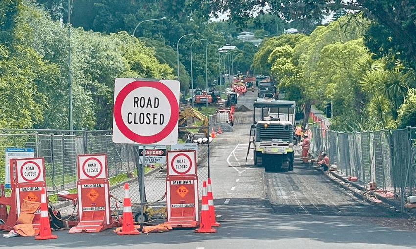 A picture of Meola Road in its current closed form.