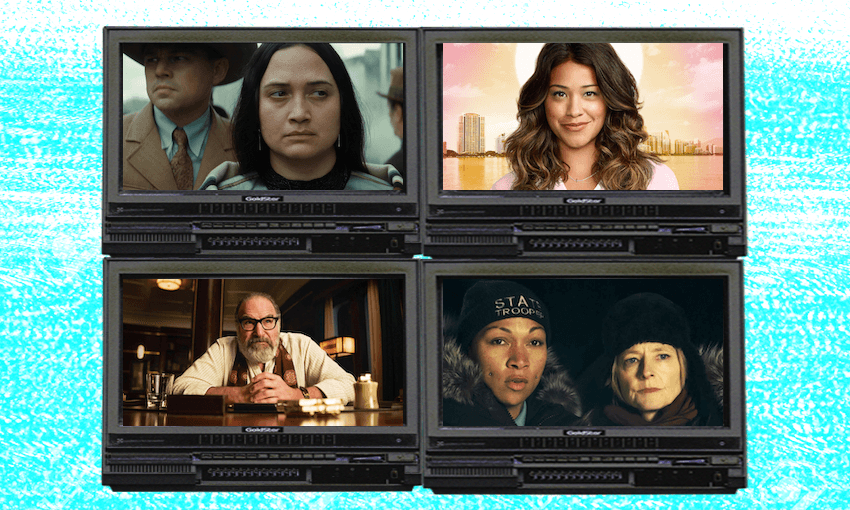 Clockwise: Killers of the Flower Moon, Jane the Virgin, True Detective: Night Country, Death and Other Details. 
