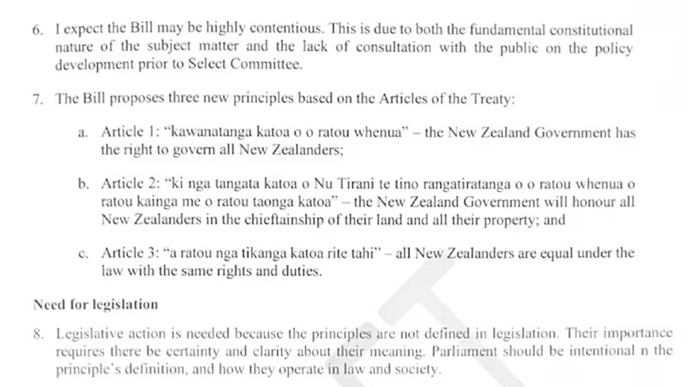 The leaked document outlining the latest version of the rewritten Treaty principles.