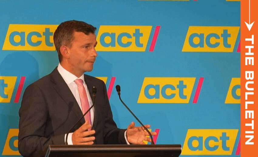 Act leader David Seymour speaks at a campaign event in 2020. (Photo: Greg Bowker/Getty Images) 
