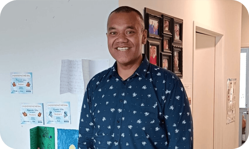 Efeso Collins at his Ōtāhuhu home in 2022. (Photo: Toby Manhire) 
