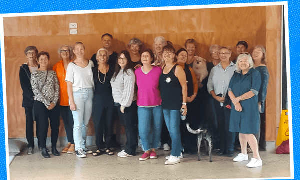 The team of volunteers at Muriwai. (Photo supplied, additional design by Tina Tiller)  
