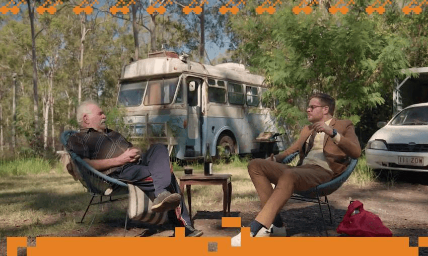 Guy Williams chats with the infamous Jack Karlson in New Zealand Today (Photo: New Zealand Today) 
