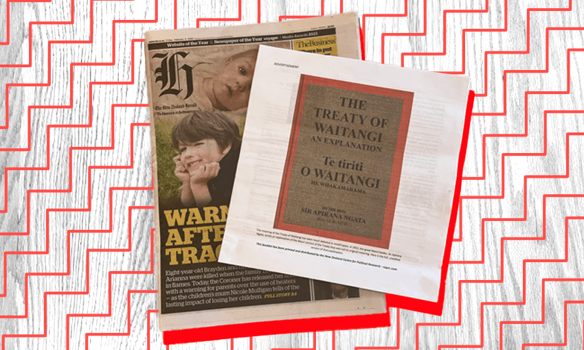 The insert appeared in the New Zealand Herald last Friday, and in The Post on Wednesday 
