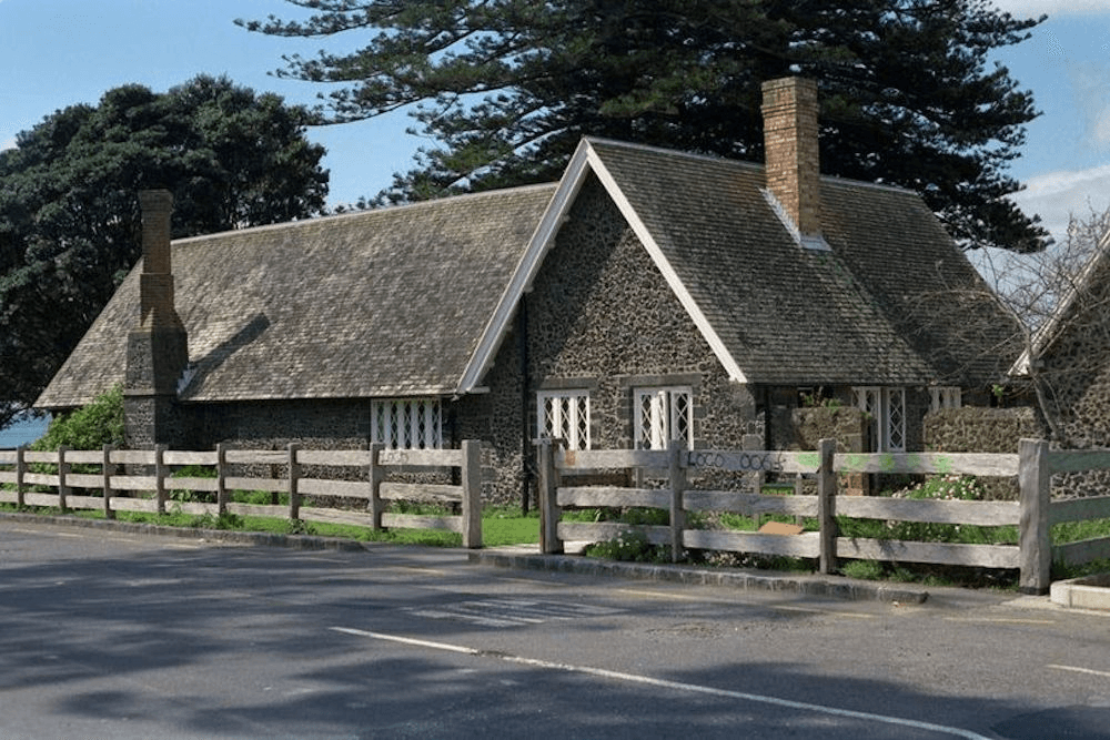 The impressive stone mission building which was the site for the Kohimarama Conference in 1860.