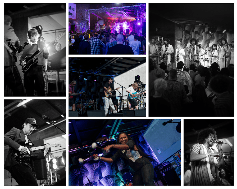 Several of the musicians and groups perform at the Cross Street Music Festival's stage.