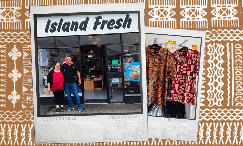 Regina Khan and the author in front of Island Fresh (Photos: Supplied) 
