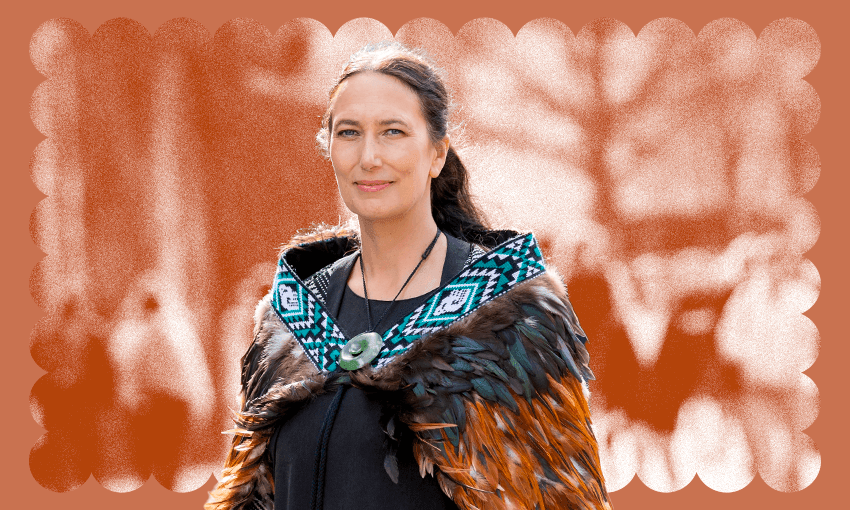 Jacinta Ruru (Image: Sharron Bennett; additional design: Tina Tiller) 
