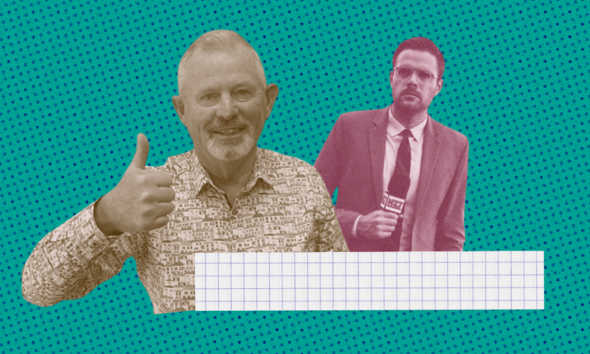 Nobby Clark and Guy Williams (Image: The Spinoff) 
