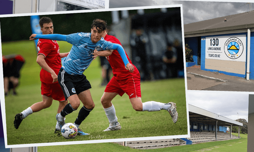Tauranga City AFC striker Jonty Bidois (Photo: Nav’s Photography; Other photos: Mathew Nash) 

