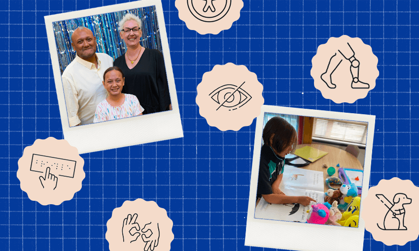 Rebekah Graham and her whānau (Photos: Supplied; design Tina Tiller) 
