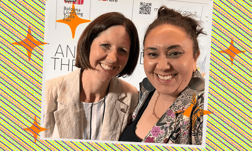 Katherine Shanks from the Publishers’ Association of New Zealand with Eboni Waitere from Huia (Photo: Supplied)