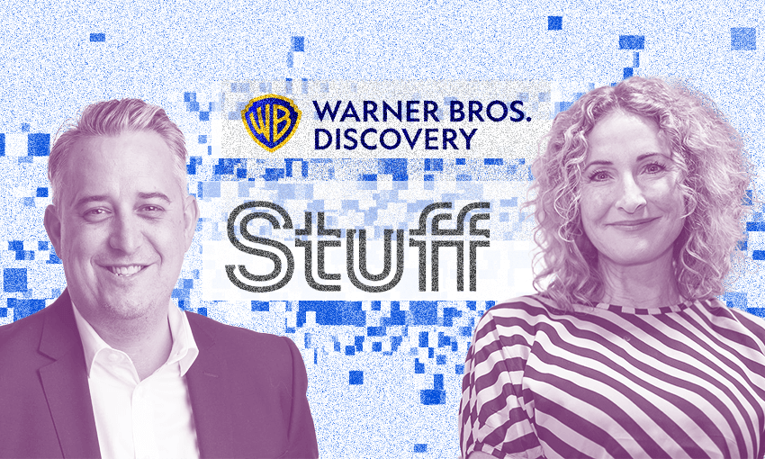 Senior vice president of WBD, Glen Kyne, and Stuff owner Sinead Boucher (Image design: Tina Tiller) 
