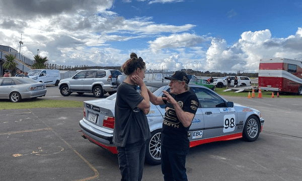 In petrolhead heaven filming Checkered Flag (Photo: Supplied) 
