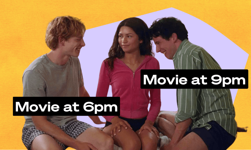 Other guy, Zendaya and Prince Charles in Challengers (Image: MGM, additional design: Anna Rawhiti-Connell) 
