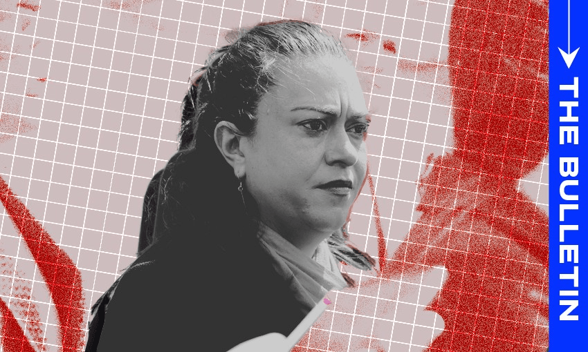 Children’s minister Karen Chhour (Image Getty, design The Spinoff) 
