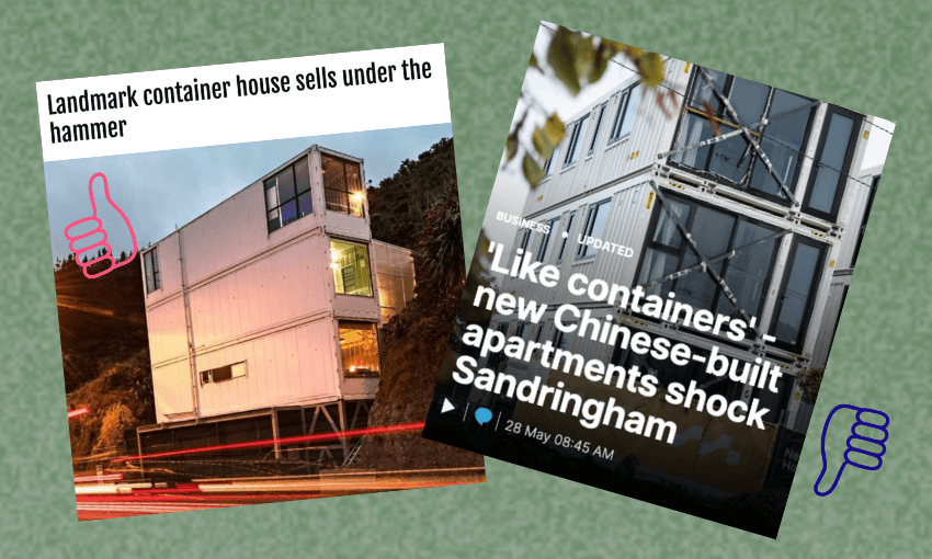 Two types of container-esque homes, two ways to frame it 
