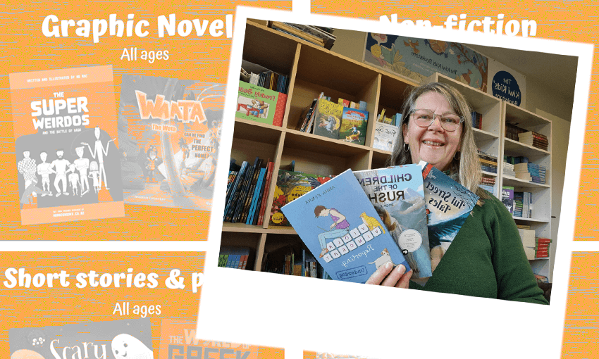 Kate from Kiwi Kids’ bookshop. Image design: Tina Tiller.