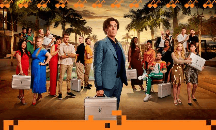 Stephen Mangan (centre) and the cast of The Fortune Hotel (Photo: TVNZ) 
