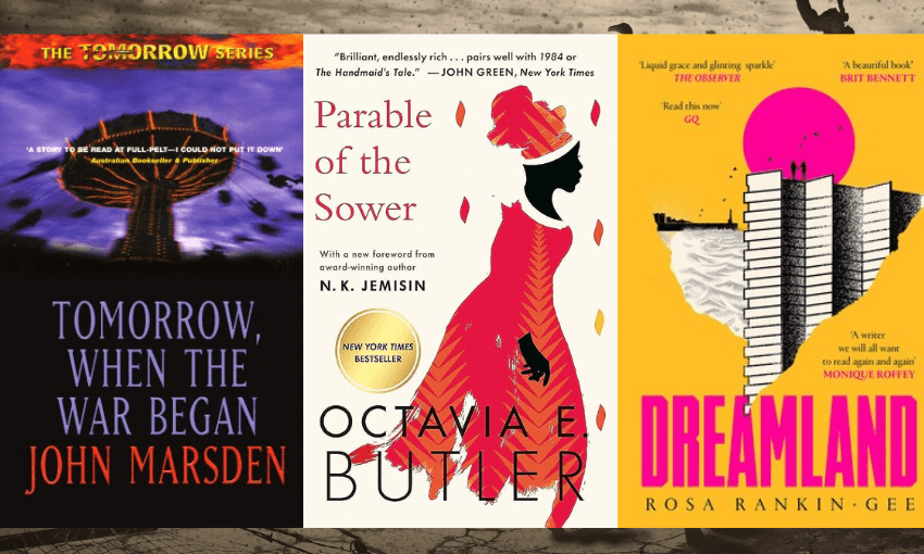 Dystopian novels by John Marsden, Octavia E Butler and Rosa Rankin-Gee.