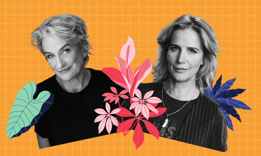 Real-life brothel owner Antonia Murphy and her on-screen counterpart Rachel Griffiths 
