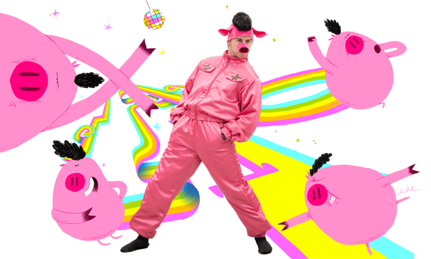 Jake Gisby as The Pig in Dazzlehands (Image: Tina Tiller) 
