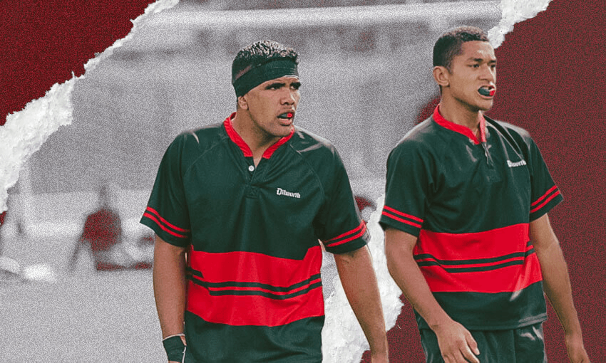 Two Dilworth School rugby players.