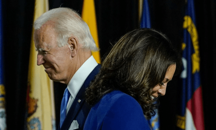 Joe Biden and his then running-mate Kamala Harris on the campaign trail in 2020 (Photo: Drew Angerer/Getty Images) 
