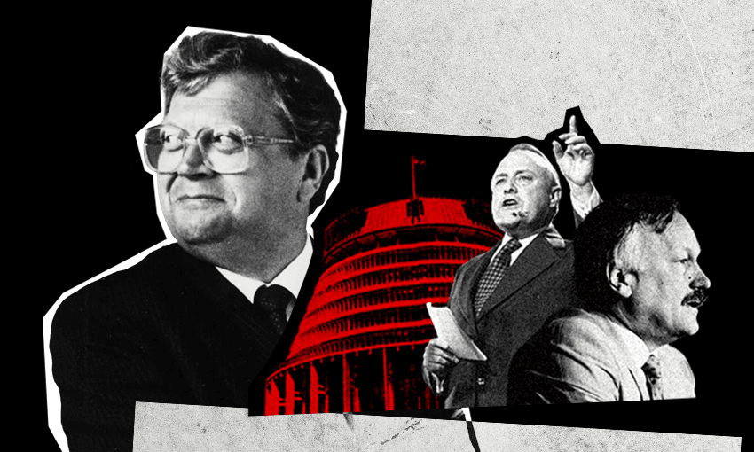 David Lange, Robert Muldoon and Roger Douglas (Image: Tina Tiller) 
