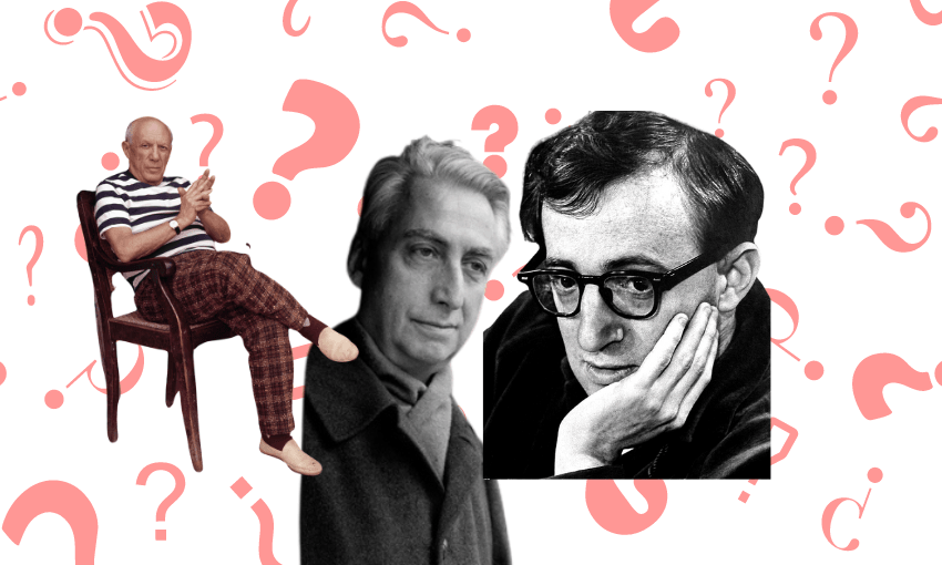 Picasso (left), Barthes (middle) and Woody Allen (right).  
