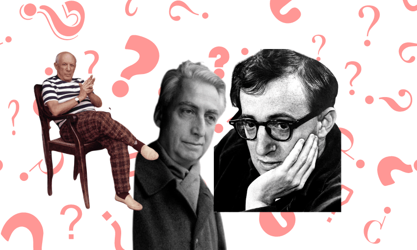 Picasso (left), Barthes (middle) and Woody Allen (right).