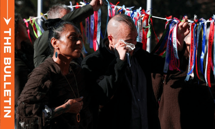 Survivors and families arrive at parliament as part of a hikoi (Getty Images) 
