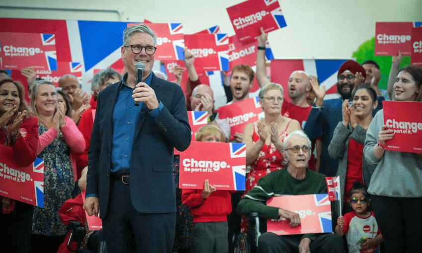 Labour leader Sir Keir Starmer delivers a speech to supporters on the final day of election campaigning (Photo: Christopher Furlong/Getty Images) 
