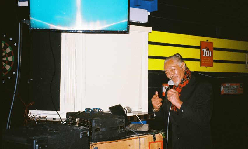 Andrew, AKA DJ Uce with the Juice, at Newtown Sports Bar 
