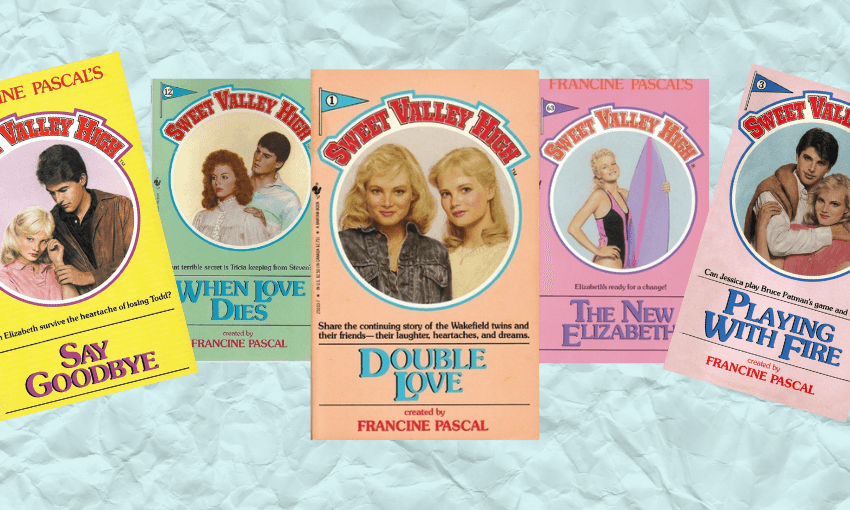 Sweet Valley High’s iconic covers. (Image: Claire Mabey) 
