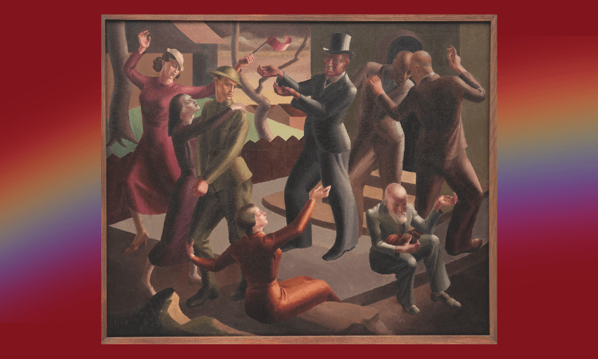 A Lois White, War Makers, Oil on canvas, 1937.  
