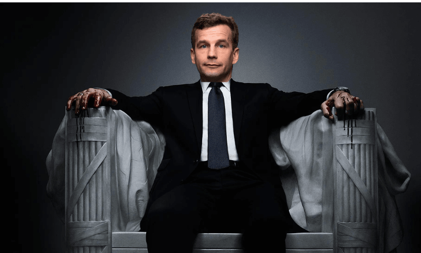 An image of David Seymour overlayed onto a promotional image for the TV show House of Cards.