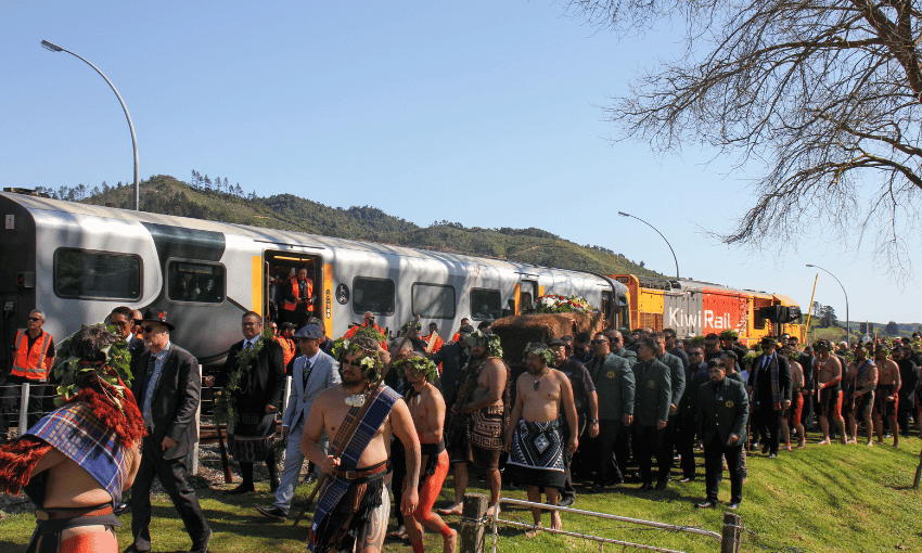 Kīngi Tuheitia Potatau Te Wherowhero VII is carried to his final resting place on Taupiri maunga.