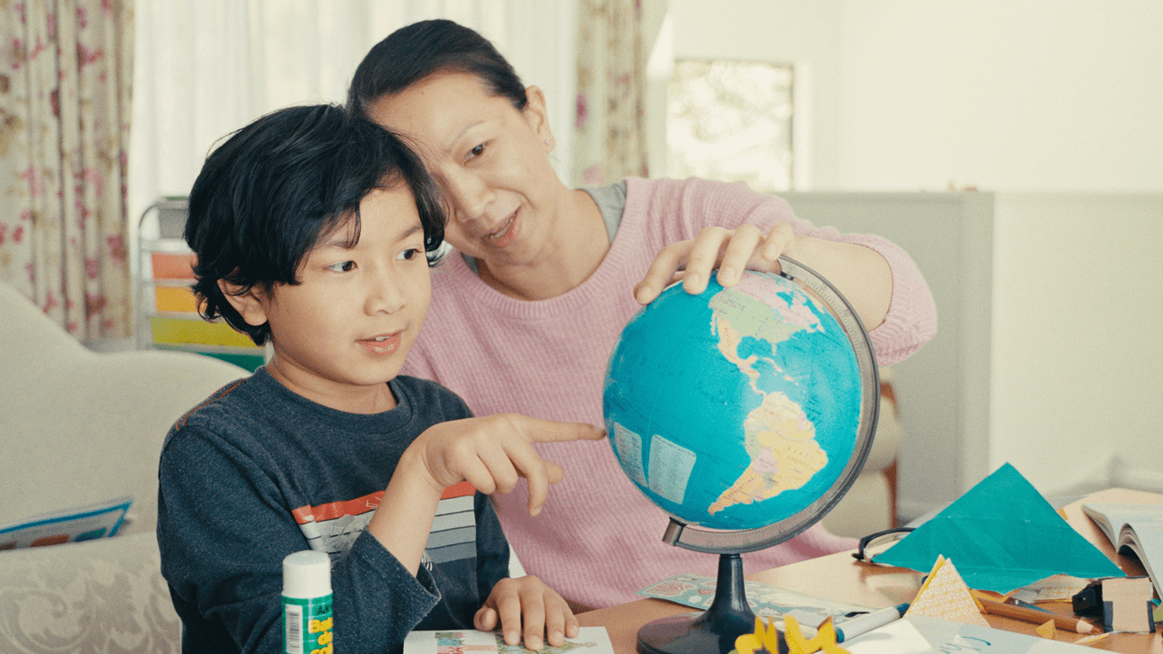 Irma Fairul Izad and her son. 
