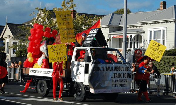 The New Zealand Prostitutes’ Collective at the Auckland Pride Parade in 2016 (Photo:  Creative Commons CC0) 
